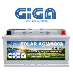 Bater�a Solar 12V 100 Amperios AGM | Servicio y Arranque GIGA GN100-AGM Solar